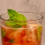 strawberry and mint mocktail close-up view